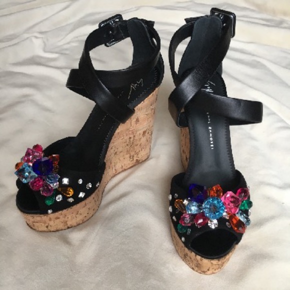 BRAND NEW! Giuseppe Zanotti - Roz 90 Wedge Sandals US 5 | IT 35 (NIB) - Picture 2 of 6